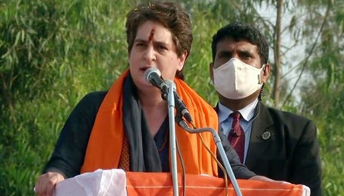 Priyanka gandhi in mathura kisan panchayat