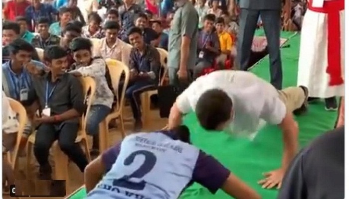 Rahul Gandhi did push ups in the program