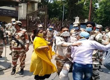 baton charge on journalists at Belgachia