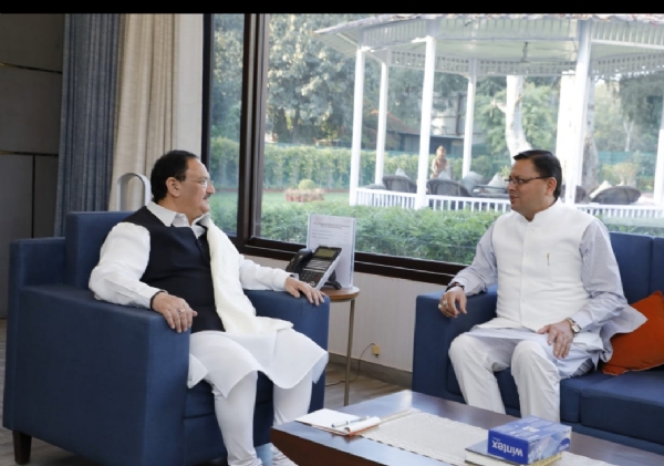 CM Dhami met JP Nadda