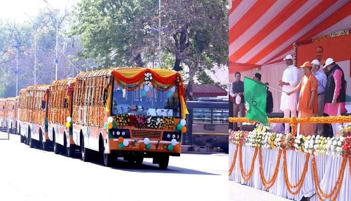 CM Yogi flagged off 115 buses