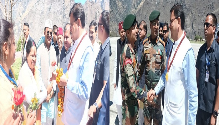 CM Dhami reached Joshimath helipad