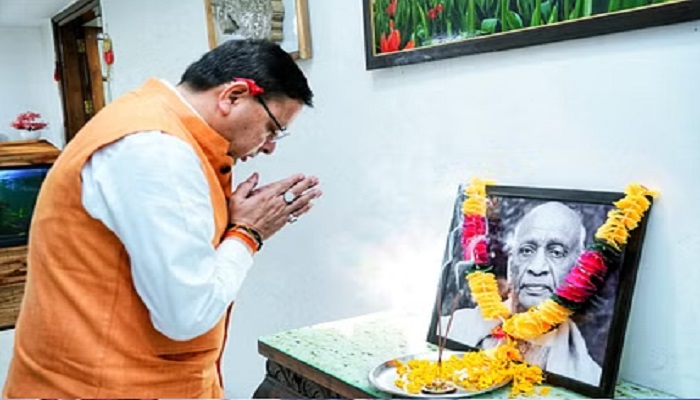 CM Dhami paid tribute to Sardar Patel