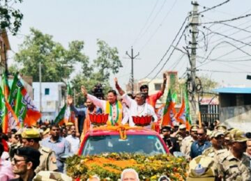 CM Dhami's road show in Badaun