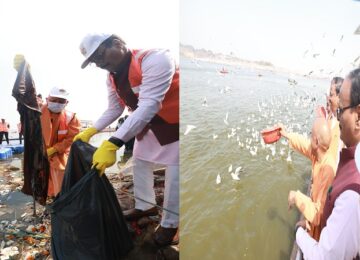 CM Yogi started cleanliness drive on Sangam coast
