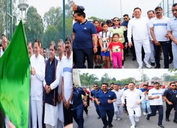 CM Dhami flagged off the "Ahilya Smriti Marathon"