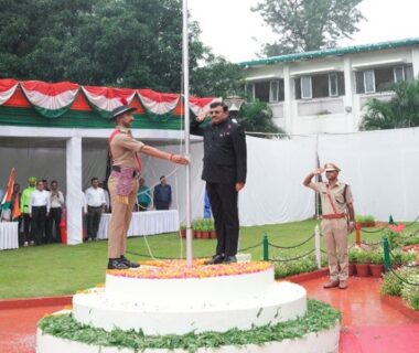 Anand Bardhan hoisted the flag at the Secretariat