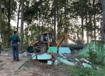 Illegal shrine built in forest land demolished