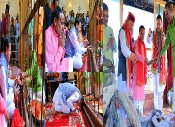 CM Dhami offered prayers at the temple of Maa Dhari Devi