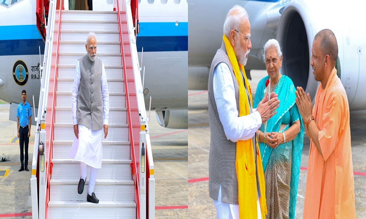 Governor and CM Yogi welcomed PM Modi on his arrival in Varanasi