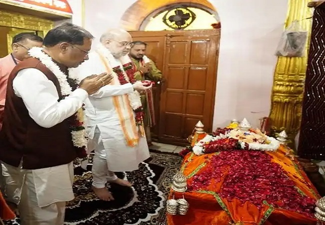 Amit Shah and CM Sai worshiped Goddess Danteshwari.