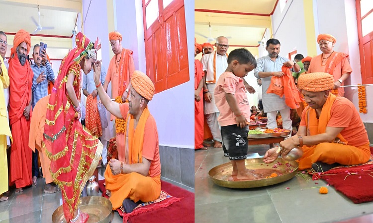 CM Yogi performed Kanya Pujan on Mahanavami