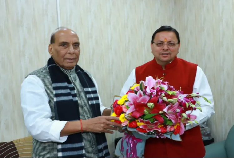 CM Dhami met Defense Minister Rajnath Singh