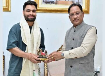 Cricketer Rinku Singh met CM Vishnu Dev Sai.
