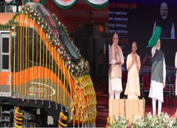 PM Modi flagged off four new Vande Bharat trains from Kashi.
