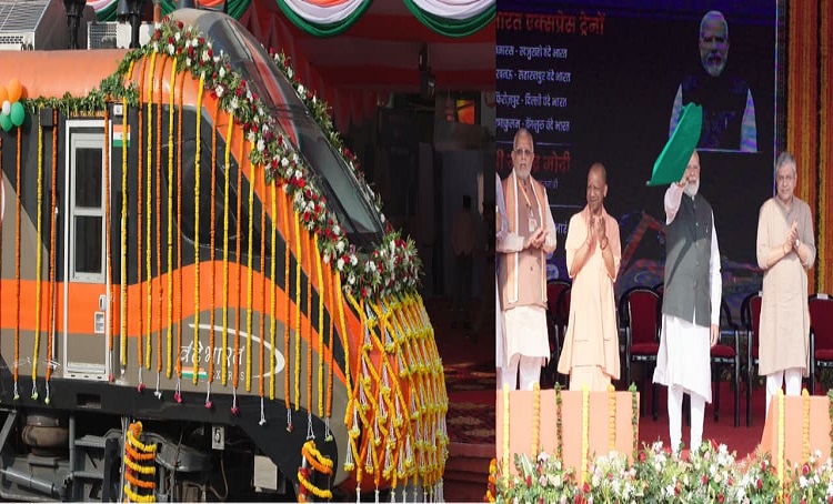 PM Modi flagged off four new Vande Bharat trains from Kashi.