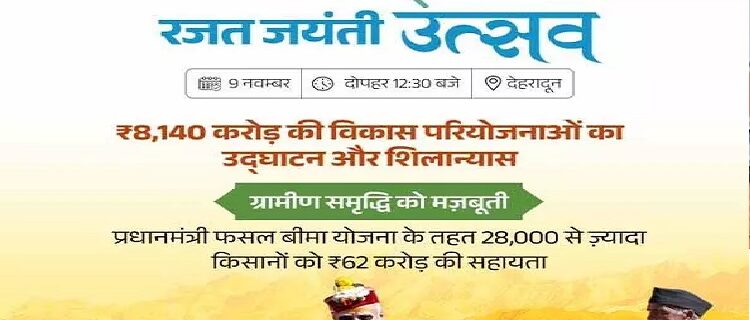 PM Modi will inaugurate projects on Uttarakhand's silver jubilee.