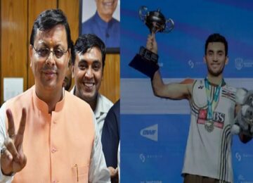 CM Dhami congratulates Lakshya Sen on winning the Australian Open title