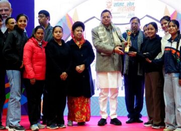 CM Dhami participated in the closing ceremony of the MP Sports Festival.