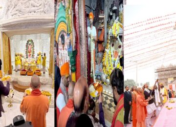 CM Yogi and Rajnath Singh visited and worshipped Hanumangarhi and Ramlala.