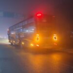 The speed of buses should not exceed 40 kmph in fog.