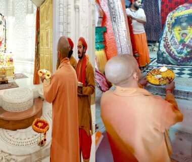 CM Yogi bowed his head at the feet of Ram Lalla.