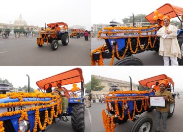 CM Yogi gave tractor keys to five farmers