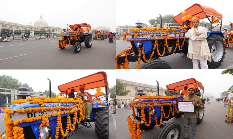 CM Yogi gave tractor keys to five farmers
