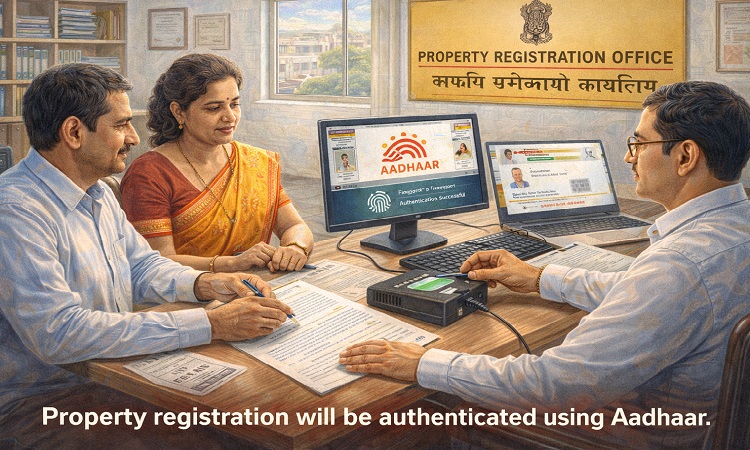 Property registration will be authenticated using Aadhaar.