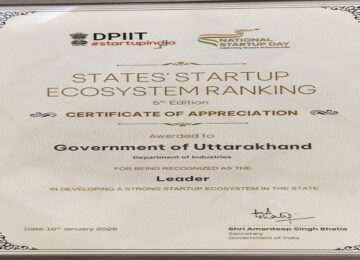 Uttarakhand gets 'Leader' status in Startup India Ranking