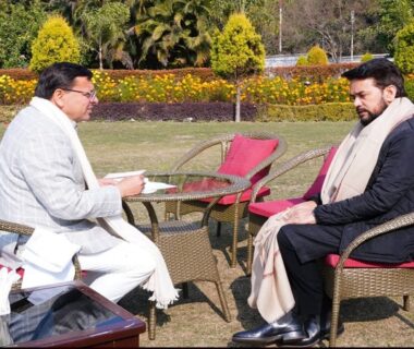 MP Anurag Singh Thakur met with CM Dhami.