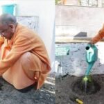 CM Yogi planted a tree at Guru Gorakhnath College.