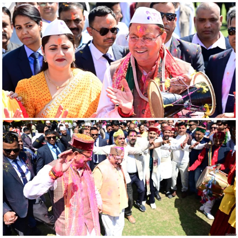 Artists indulge in Holi colours at CM's residence