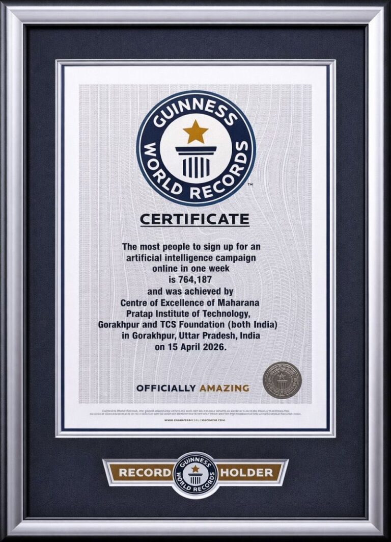 Gorakhpur's name entered in the Guinness Book for AI awareness