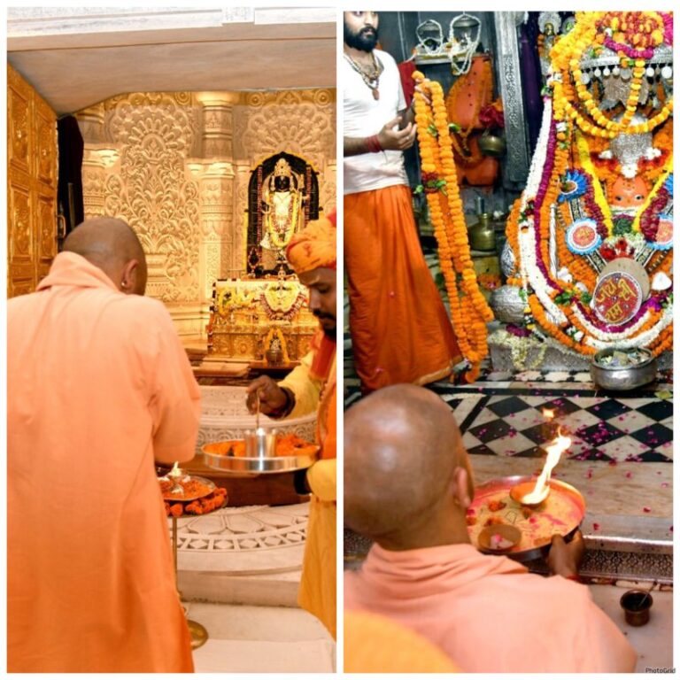 CM Yogi bowed his head at Ramlala and Hanumangarhi.