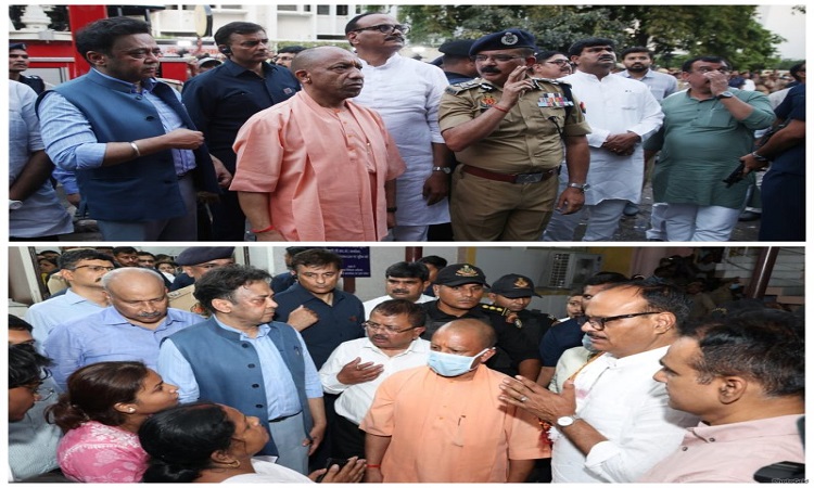 CM Yogi reached the site of the fire incident.